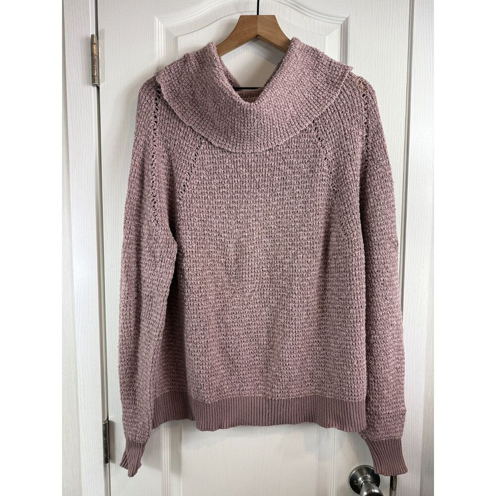 Free People Women's By Your Side Sweater Cowl Neck Mauve Size M Medium